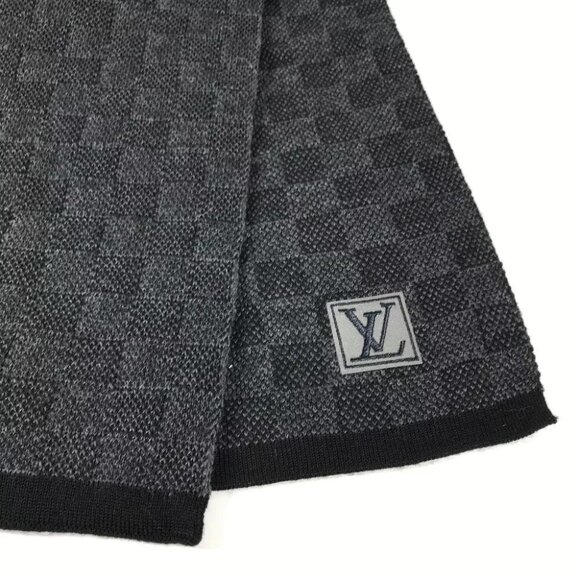 LOUIS VUITTON Damier Graphite Echarpes petit Damier Scarf Black/gray - Picture 13 of 14